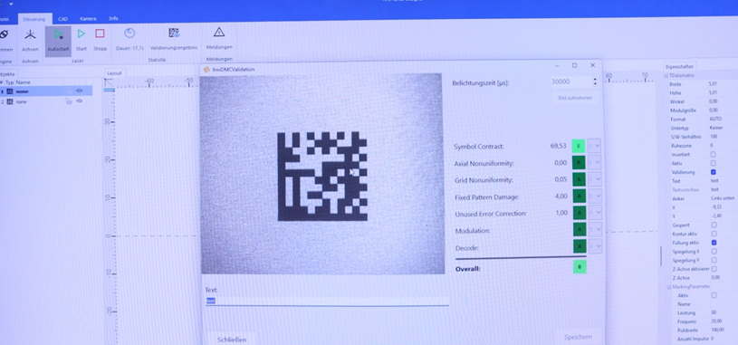 AnyMarker Code prüft DataMatrix Codes im Produktionsprozess