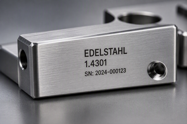 Edelstahl mit Laserbeschriftung 