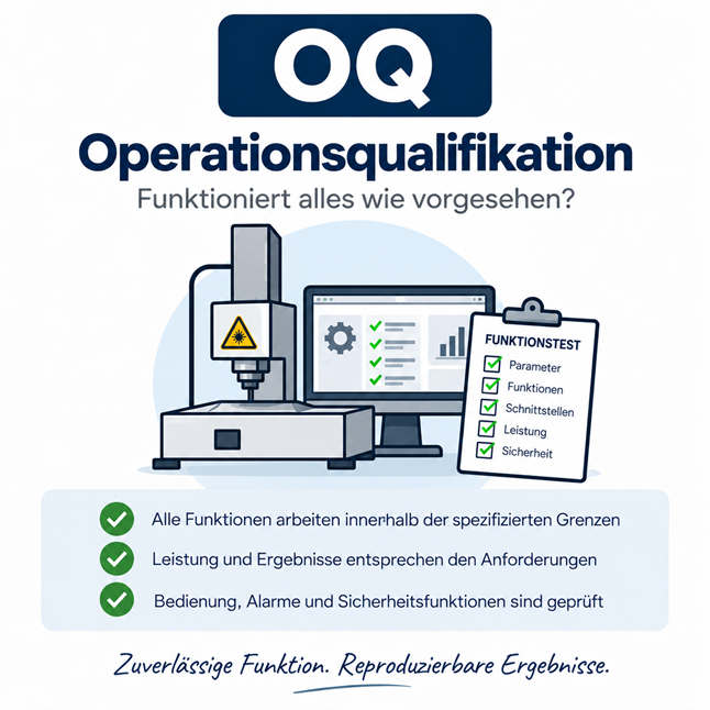 Operationsqualifikation für Beschriftungslaser Validierung 