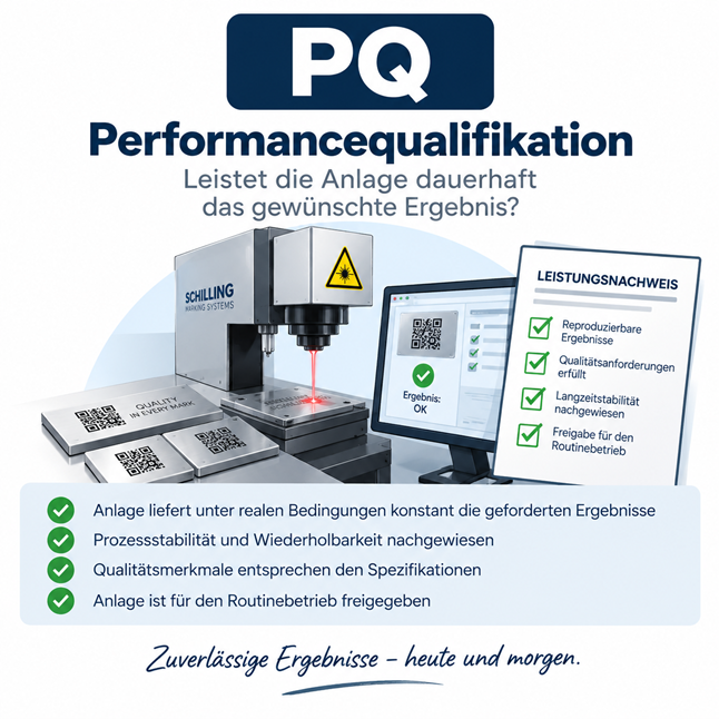 Performancequalifikation für Beschriftungslaser Validierung